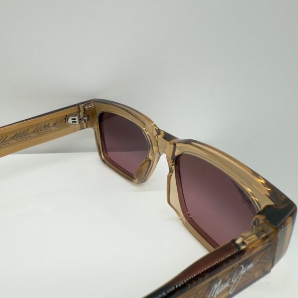 Maui Jim Kenui Light Tan Clear Polarized Rose Lens Sunglasses MJ0642S - Picture 8 of 9